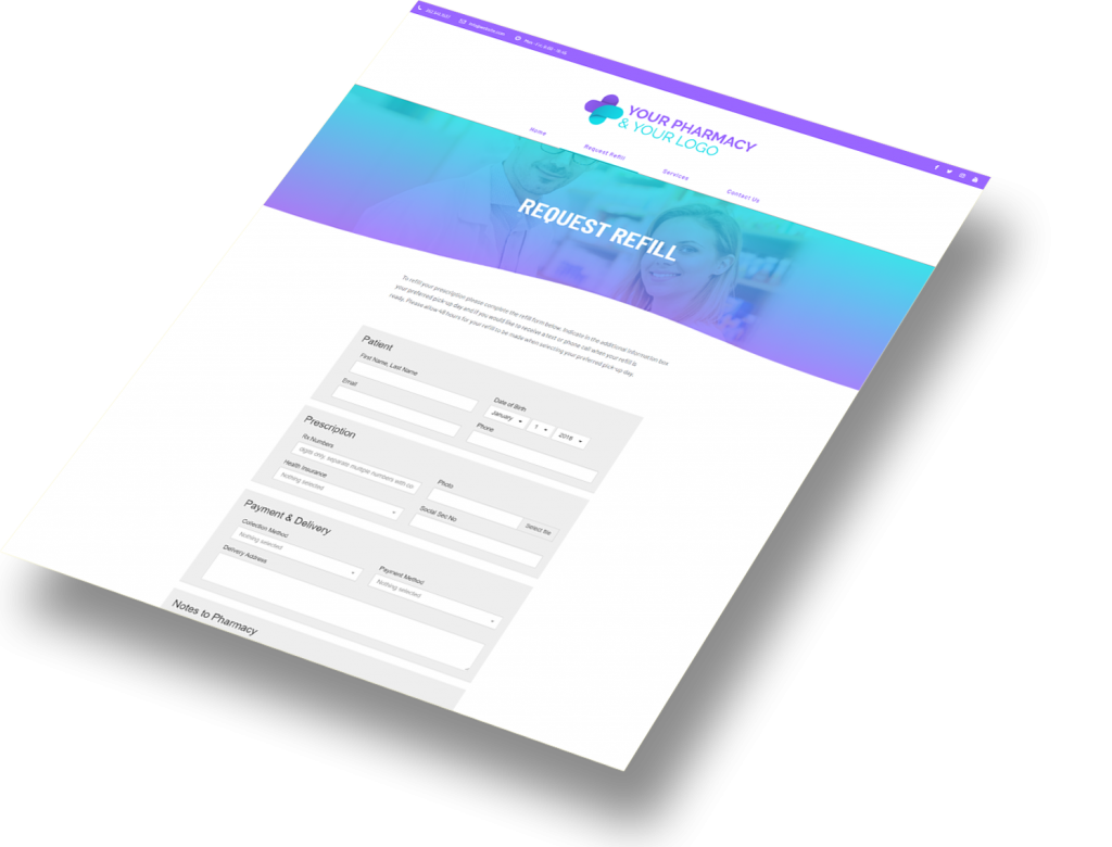 pharmacy website form section