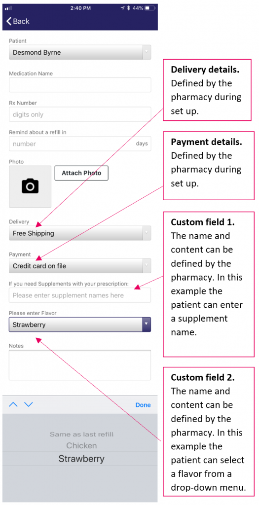 Detailed rx order form