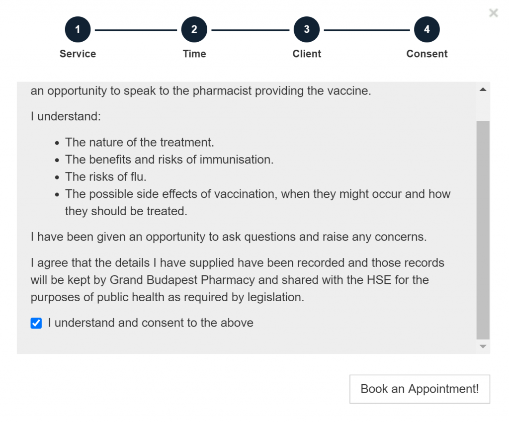 Flu vaccination consent